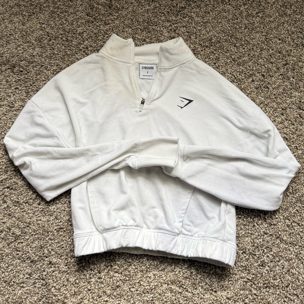 Gymshark White Zip-Up Top